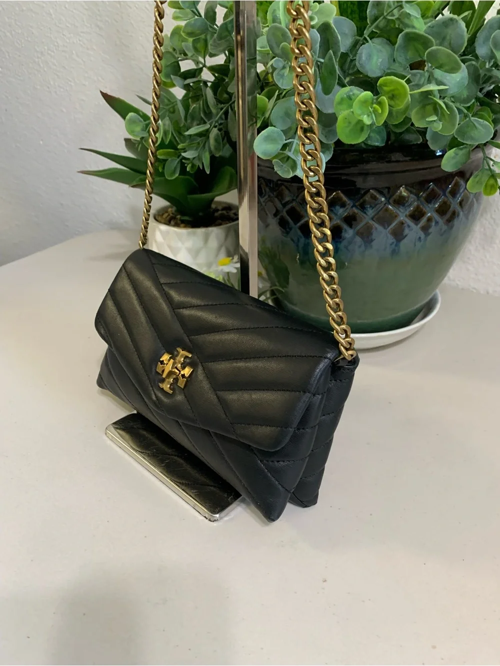 Tory Burch compact quilted
